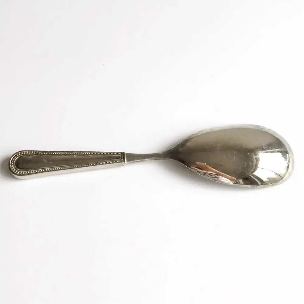 Vintage Kirk Sterling Silver Golden Winslow Serving Spoon Gold Trim Silverware